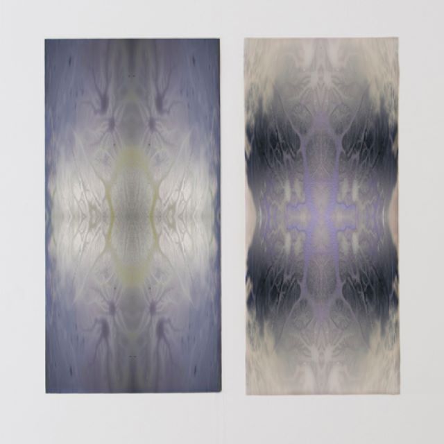 two panels of abstract images