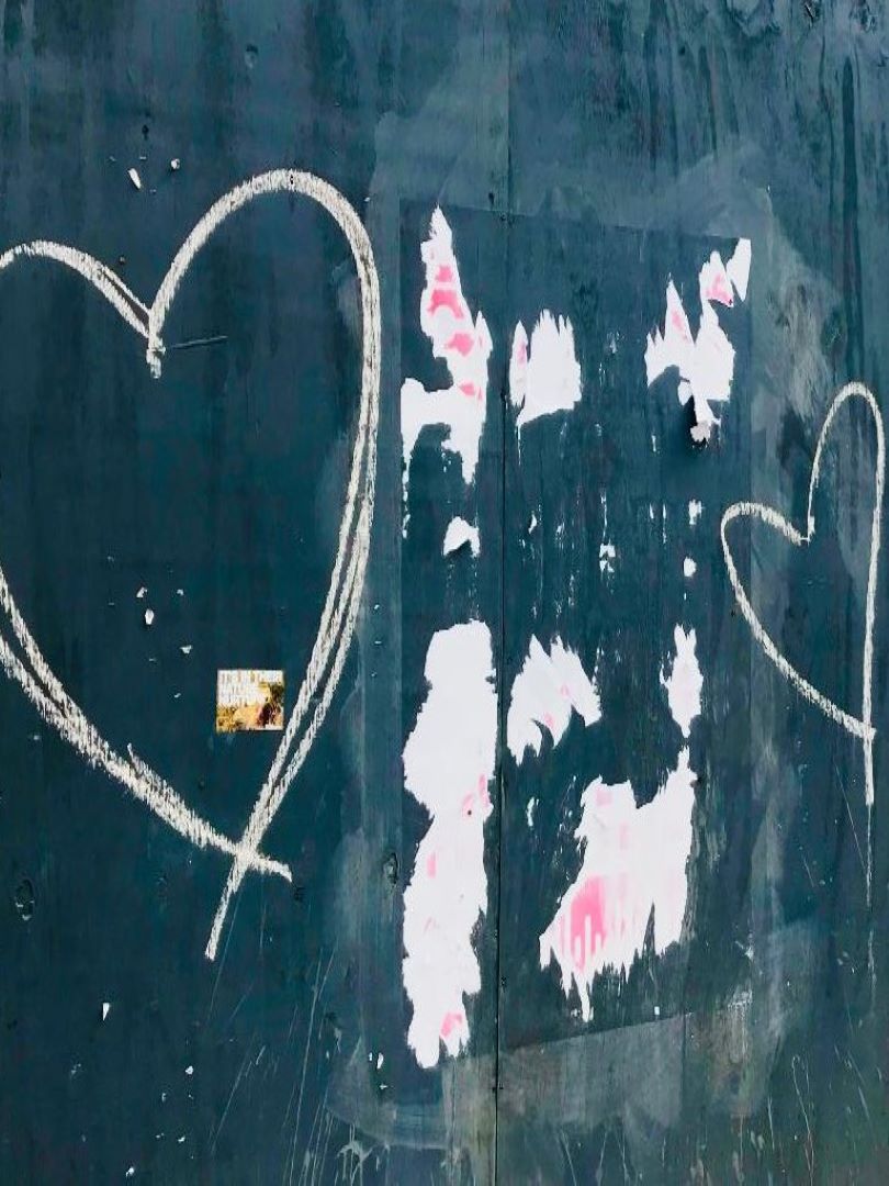 hearts on a street board