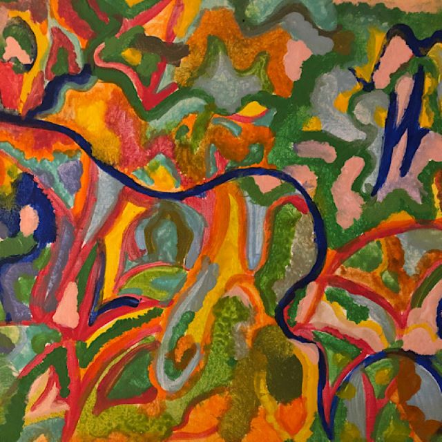 multi-colored swirls on canvas